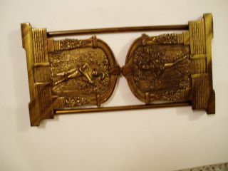 Vintage Early 1900 ' S Expandable Brass Bookends,  Bookrack Figureal Design photo