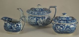 Antique Blue Staffordshire Pearlware 