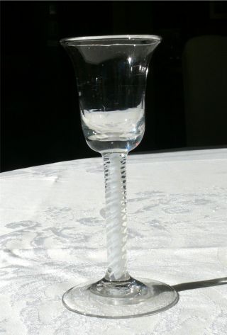 18th C Twist Stem Hand Blown Non - Lead Glass Wine Stem Goblet C1750 - 1780 4 photo