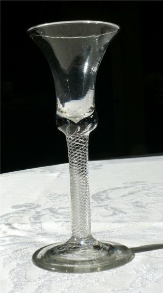 18th C Twist Stem Hand Blown Non - Lead Glass Wine Stem Goblet C1750 - 1780 5 photo