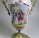 Antique Hand - Painted Porcelain & Brass Urn Covered Jar With Griffins Urns photo 1