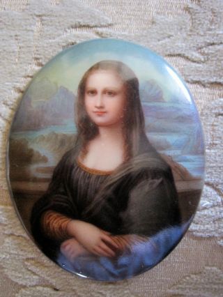 Berlin Porcelain Hand Painted Mona Lisa Pencil Numbered Verso Stunning Piece photo