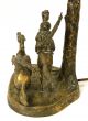 Antique Austria Bronze Brose Sculpture Lamp Western Cowboys/horses Lamps photo 1