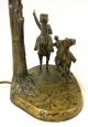 Antique Austria Bronze Brose Sculpture Lamp Western Cowboys/horses Lamps photo 3