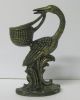Antique Brass Stork Candlestik Made In Italy 11cm Metalware photo 1