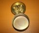 Brass Or Copper Trinket Box Snuff Tobacco Stamps Butterfly Grt Patina Vtg Metalware photo 4