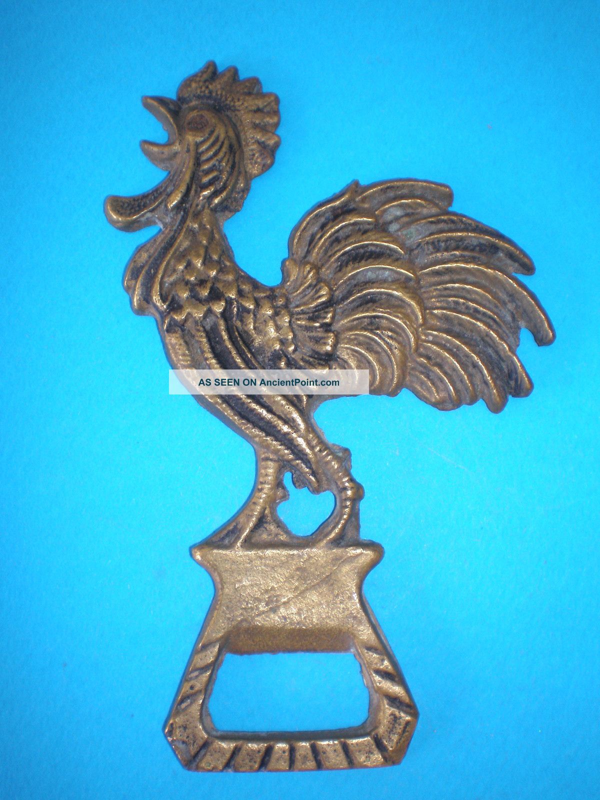 Old Bronze Figure Object Of Cock - Rare Metalware photo