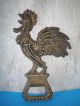 Old Bronze Figure Object Of Cock - Rare Metalware photo 1