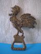 Old Bronze Figure Object Of Cock - Rare Metalware photo 5