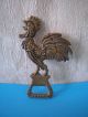 Old Bronze Figure Object Of Cock - Rare Metalware photo 8