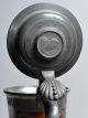 Antique Swedish Daubenkrug 16¾” Tall Engraved Pewter Oak Wood Tankard 1900 Dated Metalware photo 4