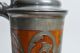 Antique Swedish Daubenkrug 16¾” Tall Engraved Pewter Oak Wood Tankard 1900 Dated Metalware photo 7
