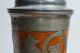 Antique Swedish Daubenkrug 16¾” Tall Engraved Pewter Oak Wood Tankard 1900 Dated Metalware photo 8