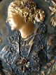 Stunning Antique Cameo Wall Plate Vienna Bronze Geschutzt Signed L.  B. Metalware photo 9