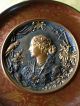 Stunning Antique Cameo Wall Plate Vienna Bronze Geschutzt Signed L.  B. Metalware photo 1