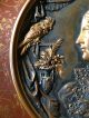 Stunning Antique Cameo Wall Plate Vienna Bronze Geschutzt Signed L.  B. Metalware photo 5