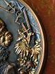 Stunning Antique Cameo Wall Plate Vienna Bronze Geschutzt Signed L.  B. Metalware photo 6