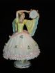 Antique German Porcelain Sitzendorf Art Deco Dresden Lace Dancer Figurine Figurines photo 11