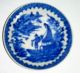 Worcester Flow Blue 18c Porcelain Bowl Fisherman Cormorant Rare 1770s Bowls photo 3