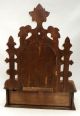 Antique Victorian Walnut Dresser Box Shelf Ornate Carved Mirror Gloves Shaving 1800-1899 photo 4