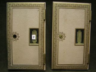 2 Large Vintage Solid Brass Po Box Doors photo