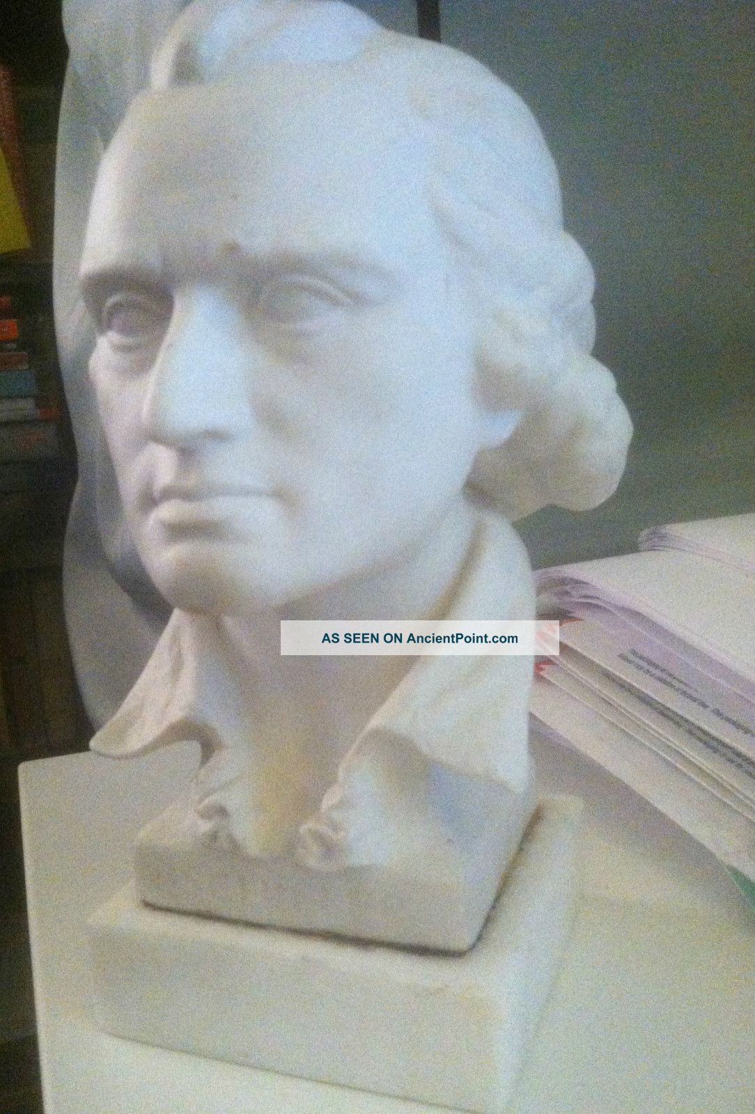 19th Century Signed Parian Bust Of Schiller Figurines photo