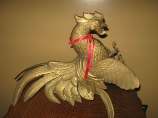 Antique Brass Fighting Rooster photo