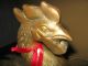 Antique Brass Fighting Rooster Metalware photo 2
