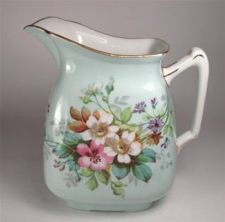 Antique Limoges Pitcher Hand Painted Wild Roses French Porcelain Water Jug,  Milk photo