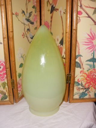Vintage Yellow Vaseline Glass Lamp Shade Fits W A S Benson Lamp Stunning Pendant photo