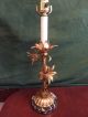 Italian Tole Vintage Hollywood Regency Gilt Metal Gold Leaf Lamp Lamps photo 2