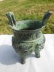Antique Chinese Bronze Vessel Shang Vase Ritual Old Archaic Urn Metalware photo 3