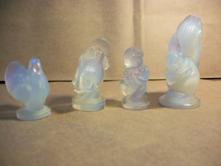 Set Of Four Sabino Opalescent Figurines photo