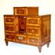 Unusual Mid 19th Cen.  Miniature Italian Fruitwood Cabinet With Tulipwood Inlay Other photo 2