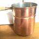 Vintage French Copper Hot Chocolate Pot Tin Lined Wood Handle Metalware photo 2