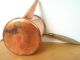 Vintage French Copper Hot Chocolate Pot Tin Lined Wood Handle Metalware photo 5
