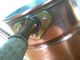 Vintage French Copper Hot Chocolate Pot Tin Lined Wood Handle Metalware photo 8
