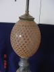 Anitque Porcelian Base Glass Cained 2 Light Table Desk,  Foyer Spigot Lamp Lamps photo 1