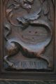 19th C.  Gothic Oak Relief Carved Panel With Gargoyle Carving Carved Figures photo 3