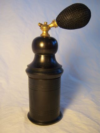 Antique Victorian Steampunk Ebony Perfume Spray Bottle photo