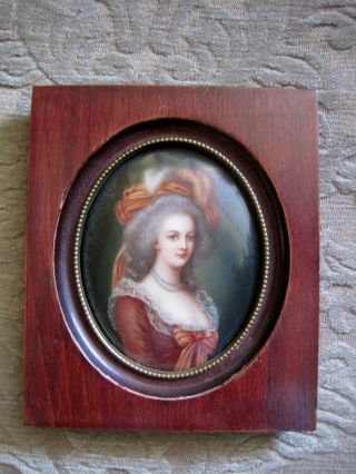 Berlin Porcelain Hand Painted Portrait Of Marie Antoinette Pencil Numbered Verso photo