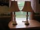 Vintage White Milk Glass Hobnail & Wood Electric Table Lamp Lamps photo 1