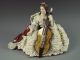 Large Antique Volkstedt German Porcelain Dresden Lace Lady With Cello Figurine Figurines photo 1