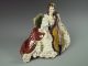Large Antique Volkstedt German Porcelain Dresden Lace Lady With Cello Figurine Figurines photo 5