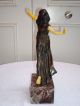 Art Deco Patinated Spelter Figure Of A Dancer With Faux Ivory Arms,  Legs & Face Metalware photo 3
