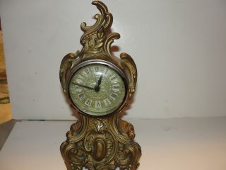 Westclox Mantle Louis Xv French Style Clock Vintage photo