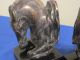Metal Bookends Antique On Black Marble Metalware photo 2