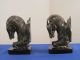 Metal Bookends Antique On Black Marble Metalware photo 5