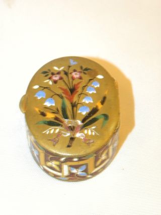 Early 19th Century French Enameled With Gemstone Inlay Bronze Box photo