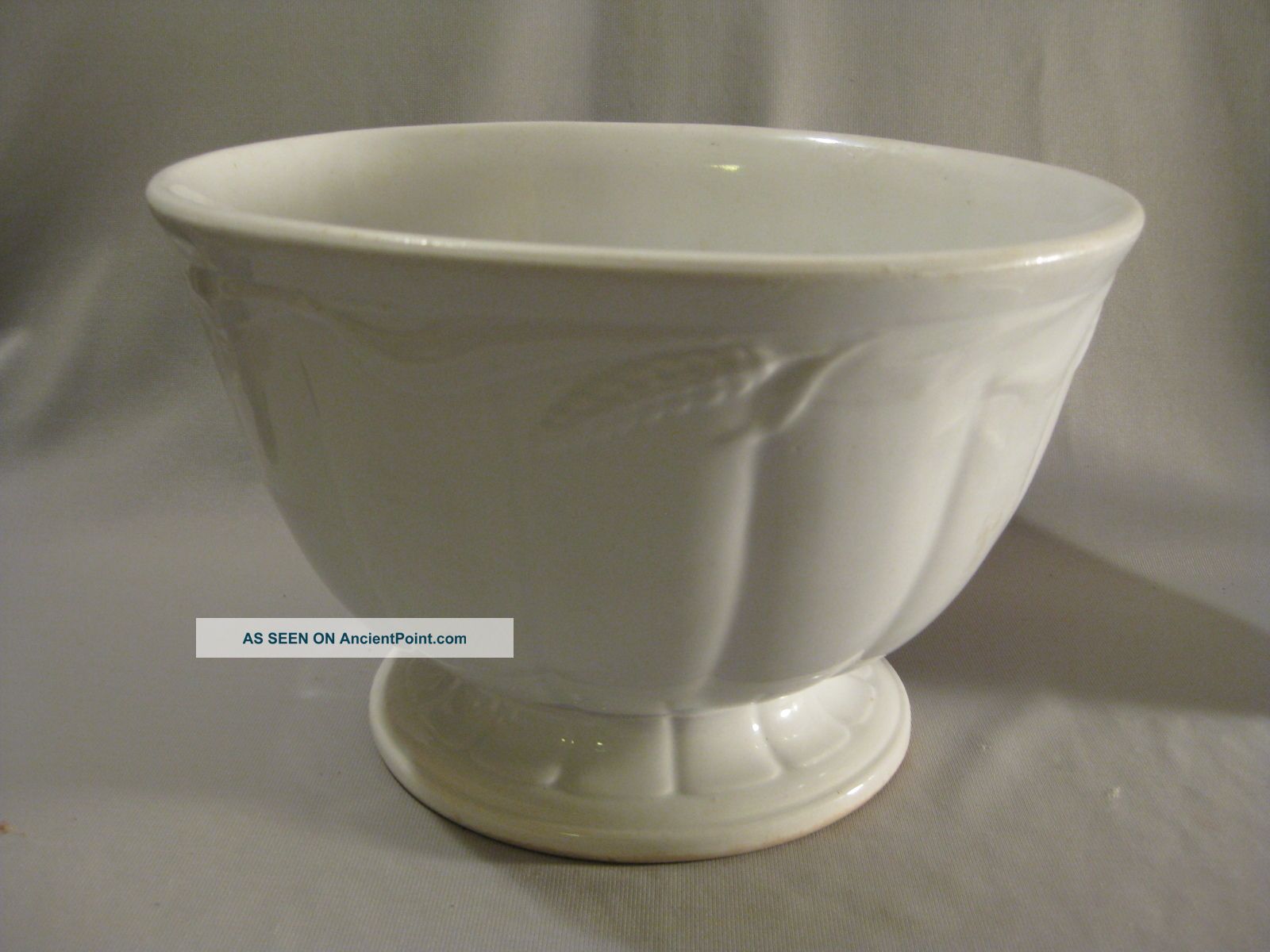 Antique Turner,  Goddard &co Ironstone Mixing Bowl,  Wheat Patt. ,  Pedestal,  Porcelain Plates & Chargers photo